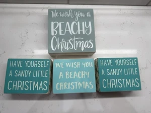 Verschiedene dekorative We Wish You A Beachy Christmas Stand Alone Holzschilder, NEU - Bild 1 von 14