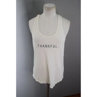 Camiseta sin mangas Good HYOUman Thankful XS/S marfil crema espalda cruzada para mujer Foto 1 de 4