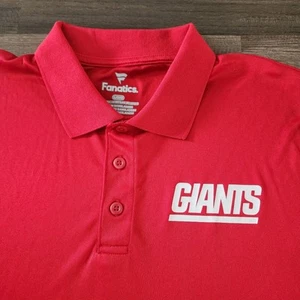 FANATICS NEW YORK GIANTS POLO MENS LARGE RED PERFORMANCE GOLF DRI FIT NEW NFL NY - Picture 1 of 7