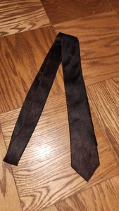 HUGO BOSS TAILORED Tie, 100% Silk, Dark Brown, - Picture 1 of 11