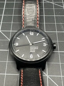 Mondaine Helvetica No1 Bold Steel Black Dial Mens Quartz Watch.         G - Picture 1 of 10