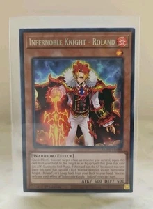 Yu-Gi-Oh! TCG: Infernoble Knight - Roland AMDE-EN050 - 1st Edition - Rare - NM - Picture 1 of 2