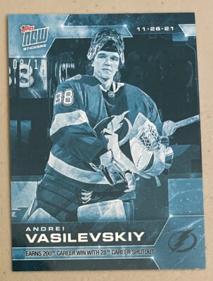 2021-22 NHL Topps NOW® Sticker #124 🥅 Andrei Vasilevskiy Lightning 🥅 Ice 8/10 - Image 1 of 4