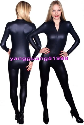 Unisex 15 Color Shiny Metallic Women Men Jumpsuits Bodysuit Catsuit Costume F350 - Image 1 of 2