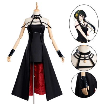 Adult Anime Spy Family Yor Forger Cosplay Costume Set Womens Halloween Outfits - Image 1 of 4