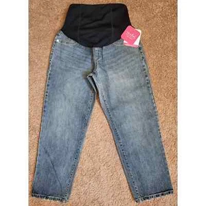 Isabel Maternity Vintage Straight + Crossover Panel Jeans- Size 4 - Picture 1 of 5