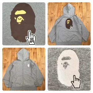 2XL BAPE APE HEAD logo full zip hoodie A Bathing Ape Size XXL - Picture 1 of 9
