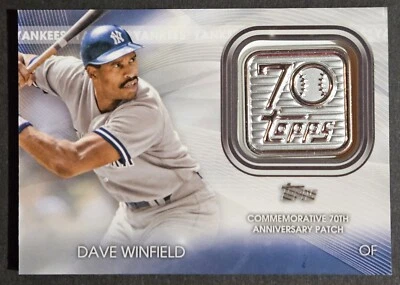 2021 Topps Update 70th Anniv. Logo Patch #T70P-DW Dave Winfield New York Yankees - Image 1 of 2