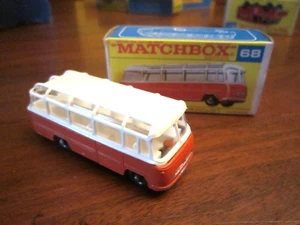 Vintage 1960s Matchbox #68 Mercedes Coach with Original F Box 1/64 Diecast - Bild 1 von 9