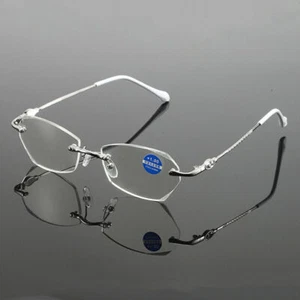 Women Rimless Metal Reading Glasses Ladies Readers Bling Presbyopic Glasses - Bild 1 von 19