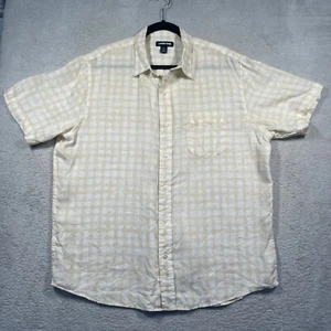 Lands' End 100% Leinen Hemd mit Knopfleiste Traditional Fit Kurzarm kariert L - Bild 1 von 5