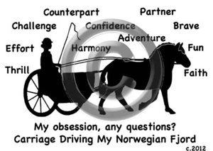 Carriage Driving Horse Fjord Obsession, Questions? T-shirt Unisex Choices - Picture 1 of 8