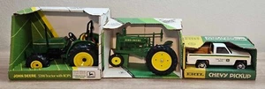 John Deere Diecast Set of 3 ERTL 5200 with ROPS 1934 Model A and Chevy Pickup - Picture 1 of 5