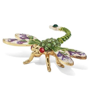 Bejeweled DEWEY Green Dragonfly Trinket Box - Bild 1 von 6