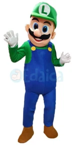 Mascotte Luigi DELUXE costume completo professionale adulti mascot Super Mario - Picture 1 of 6