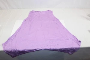 T-Shirt Dress Tank Top Round Neck High Low Flare Casual Dress Light-Purple XXL - Picture 1 of 7