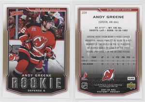 2007-08 Victory Gold Andy Greene #229 Rookie RC