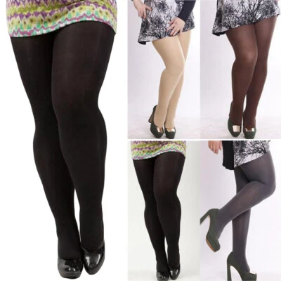 Women Solid 120D Velvet Soft Large Size Tights Stretch Elastic Pantyhose Hosiery - Image 1 of 4