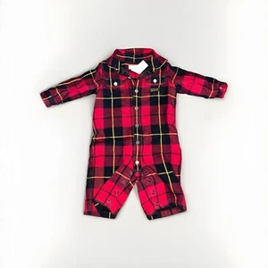 Mono Ralph Lauren Exterior Franela Cuadros Una Pieza Talla 3 Meses Rojo Negro - Imagen 1 de 3