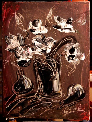 BOUQUET   Original Painting  no reserve STRETCHED   signed CANVAS BU80957T8 - Image 1 of 4