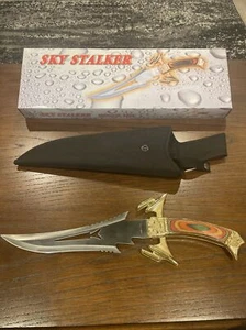 Sky Stalker 16in Knife 8.5 In bladewith Nylon Sheath wooden handle 1160 - Picture 1 of 12