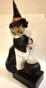 Vintage WITCH and CAULDRON Animated Battery Lights Sounds Halloween Works VIDEO - Picture 1 of 12