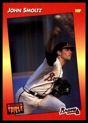 John Smoltz 1992 Triple Play #172 Braves MLB READ FREE SHIPPING AutographDen - Image 1 of 2