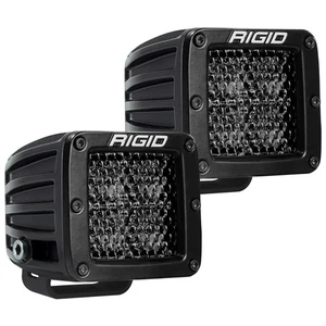 Rigid 202513BLK D-Series PRO Spot Diffused White Square LED Lights Pair Kit Set - Picture 1 of 11