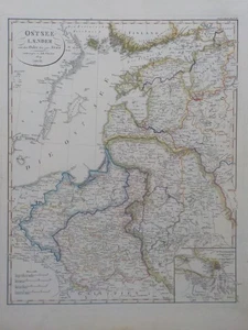Die OSTSEE von der ODER bis zur NEWA u. St. Petersburg. Kupferstichkarte 1819/23 - Picture 1 of 5