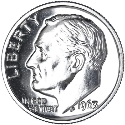 1963 (P) Roosevelt Dime Gem Proof 90% Silver - Image 1 of 4