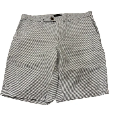 Banana Republic Men’s Aiden Shorts Seersucker Blue &White Stripe Cotton Size 32 - Image 1 of 4