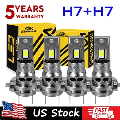 Kits combinados de 4 bombillas de faros LED H7+H7 para Mercedes-Benz E350 E320 E550 Foto 1 de 4