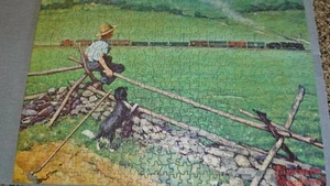 Vntg Jumbo Tuco Train Jigsaw Puzzle Summertime 1000 pcs N. Rockwell Complete - Picture 1 of 16