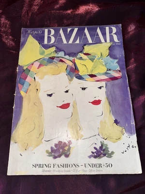 Harper's Bazaar Magazine - March 15, 1941 Spring Fashions Vertes Cover - Imagem 1 de 4