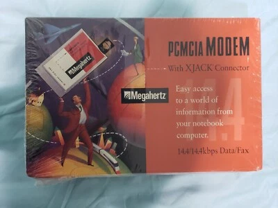 Megahertz PCMCIA Modem Xjack 14.4/14.4 Kbps Dados Rápidos Fax XJ1144 Dell Apple Etc - Imagem 1 de 4
