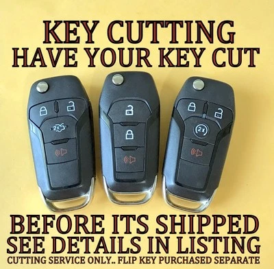 FORD FUSION F-150 F-250 F-350 FLIP KEY REMOTE TRANSMITTER KEY CUTTING SERVICE  - Image 1 of 2