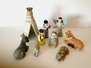 Native American Nativity Christmas Scene Ceramic House Of Lloyd Complete w/Box - Picture 1 of 14