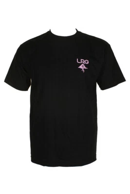 Camiseta Lrg Para Hombres Negra Púrpura Manga Corta Abajo Desde la Tierra Gráfica M Foto 1 de 3