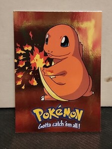 E4 Charmander Holo Foil Blue Logo 2000 Topps Pokemon Movie Animation Edition