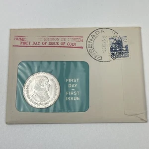 Moneda de un peso 1967 México BU 10% plata con sello en FDC 1er día de emisión - Imagen 1 de 10
