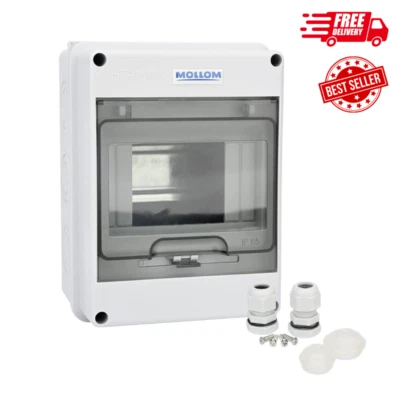 MOLLOM Circuit Breaker Mcb Distribution Protection Box With Din Rail Ip65 Waterprooffor