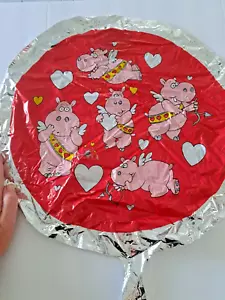 18" Round Valentine's Hippo Cupid Red one sided. without Self sealer Vintage - Picture 1 of 3
