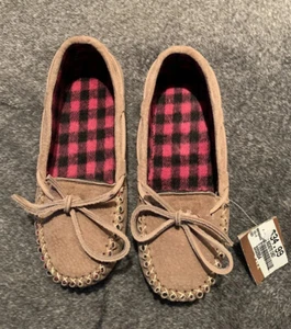 Scarpe mocassino mocassino bambino taglia 13 vecchio amico pelle bovina marrone foderato in pile - Foto 1 di 7