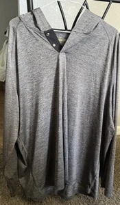 Outdoor Life Hoodie Mens XXL Gray Marled Hiking Lightweight Sport T-Shirt Top - Picture 1 of 4