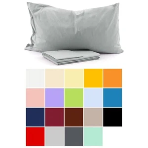 Completo Lenzuola Tinta unita letto 100% cotone vari colori Made In Italy - Foto 1 di 32