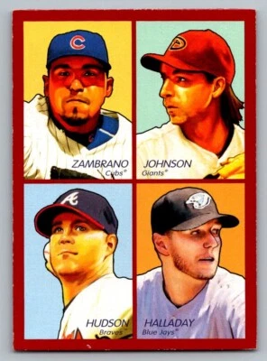 2009 Upper Deck Goudey - 4-In-1 Randy Johnson, Roy Halladay, Tim Hudson #35-91  - Image 1 of 2