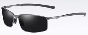 Aoron Sunglasses Polarized Metal Frame UV400 Anti-Glare Sun Glasses #1 BSB New - Picture 1 of 1