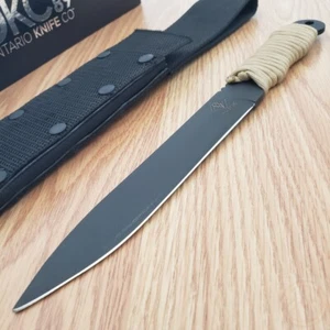 Ranger Knives Shank Fixed Knife 6" Carbon Steel Blade Camo Cord Wrapped Handle - Picture 1 of 10