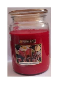 Wickford & Co. Warm Apple & Cinnamon Scented Candle-Large Jar/18oz-95 hrs burn - Picture 1 of 1