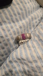 Petra Azar Ring Sterling 925 Interchangeable White & Pink Sapphire Size 7 Ring  - Picture 1 of 2